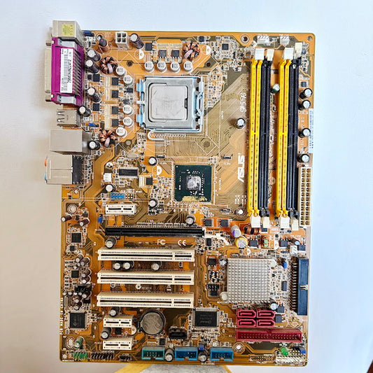 ASUS P5B Motherboard + Intel Core 2 Duo E4500 CPU Set Vintage PC Hardware LGA775 Bundle Retro Computing Spare Parts Untested Collectible