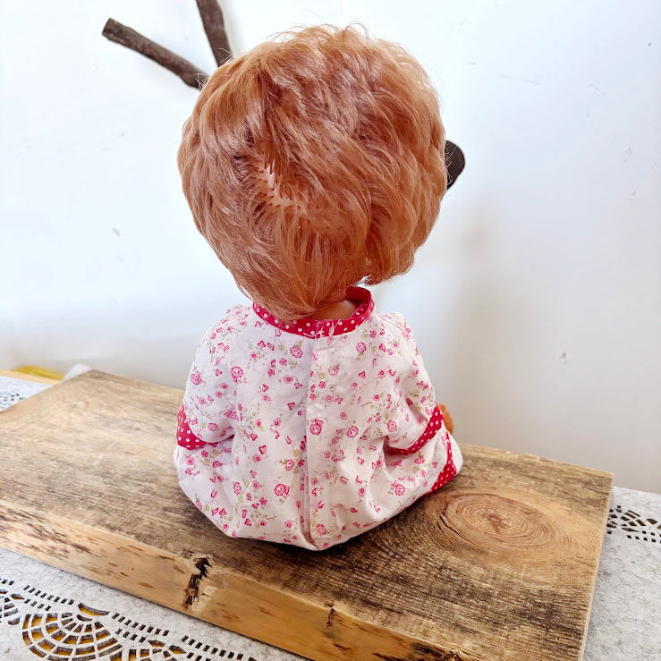 Vintage GDR Doll 14", Rauenstein Style East German Toy, Sleeping Eyes, 36cm, 1970s Retro Collectible, Mid-Century European Doll