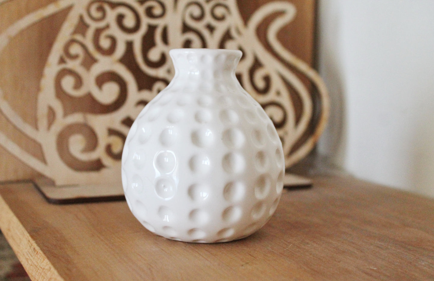 Vintage white porcelain small vase 3.7 inches - made in Germany - mini vase - cute vintage mini vase - 1980s