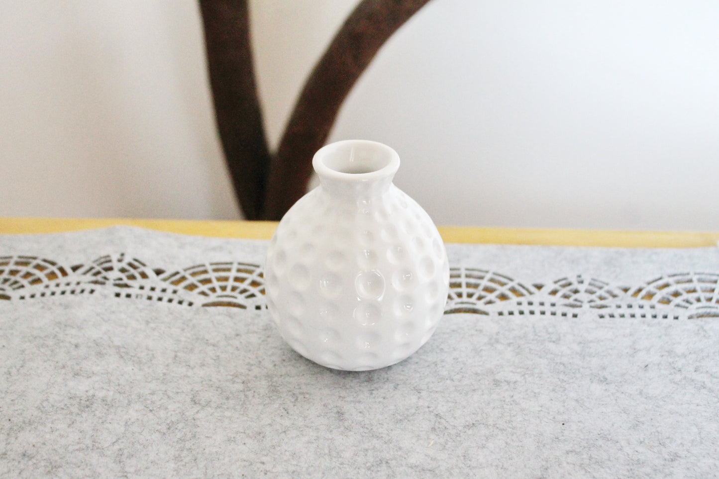 Vintage white porcelain small vase 3.7 inches - made in Germany - mini vase - cute vintage mini vase - 1980s