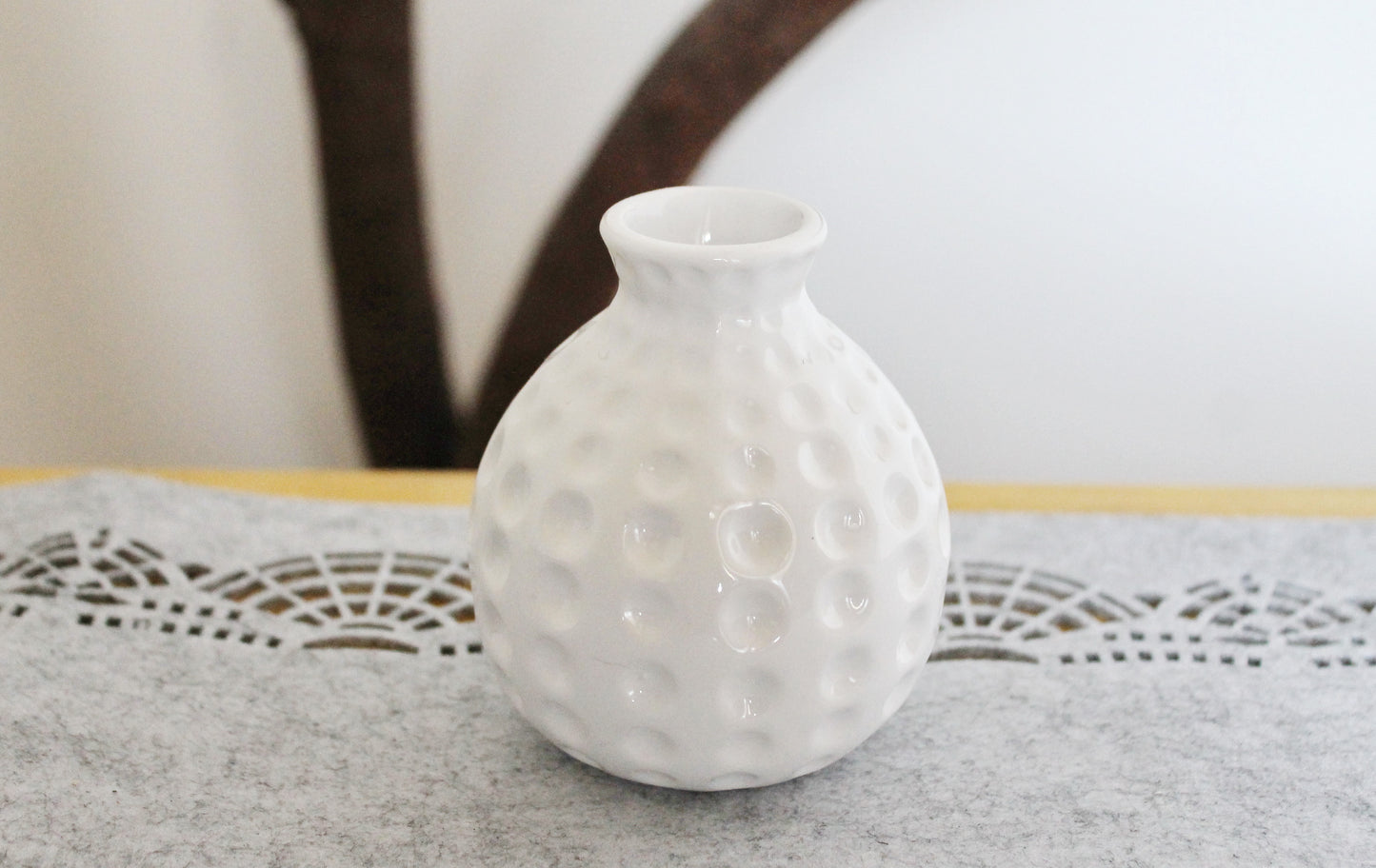 Vintage white porcelain small vase 3.7 inches - made in Germany - mini vase - cute vintage mini vase - 1980s