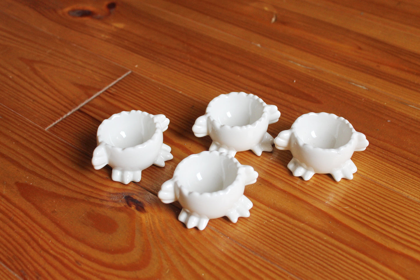 Set of 4 Vintage porcelain egg holders - 1.6x1.8 inches - Vintage Germany ceramic egg stand - 1980s