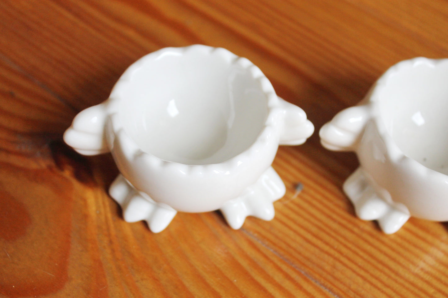 Set of 4 Vintage porcelain egg holders - 1.6x1.8 inches - Vintage Germany ceramic egg stand - 1980s