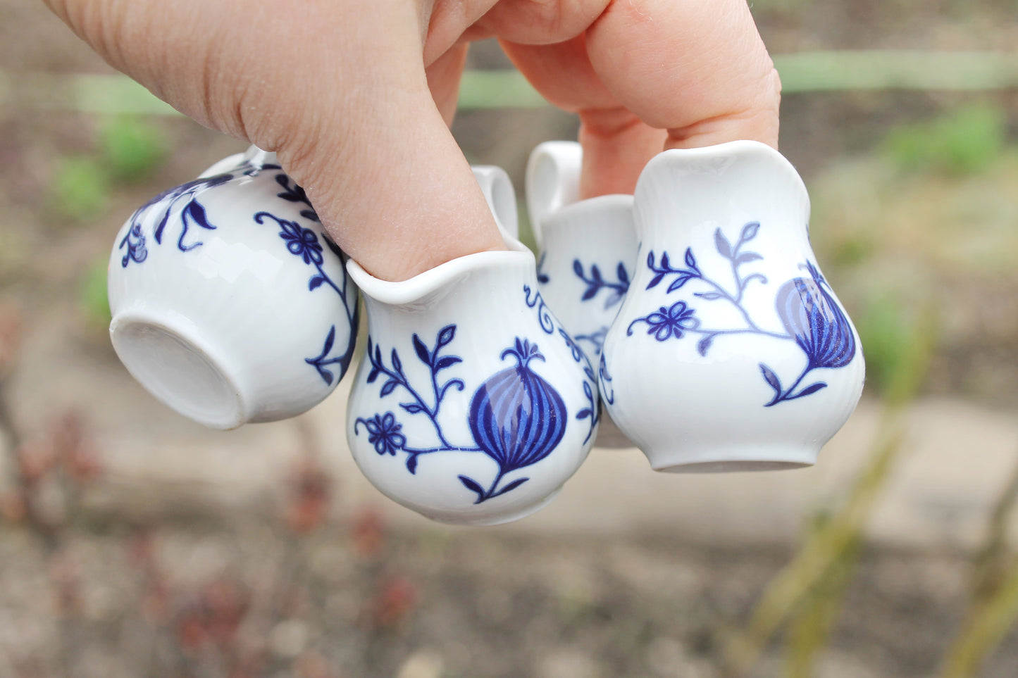 Set of 4 Vintage Porcelain souvenir mini jugs - made in Germany - gift mini jugs - 1980-1990s