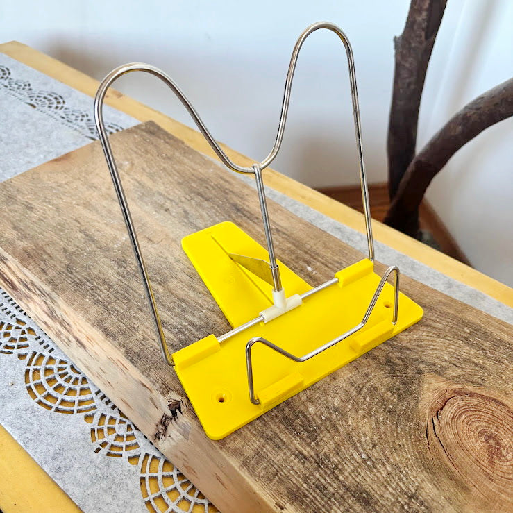 Vintage Yellow Metal Book Stand Retro Kitchen Cookbook Holder Soviet Era Desk Book Holder Minimalist Reading Stand