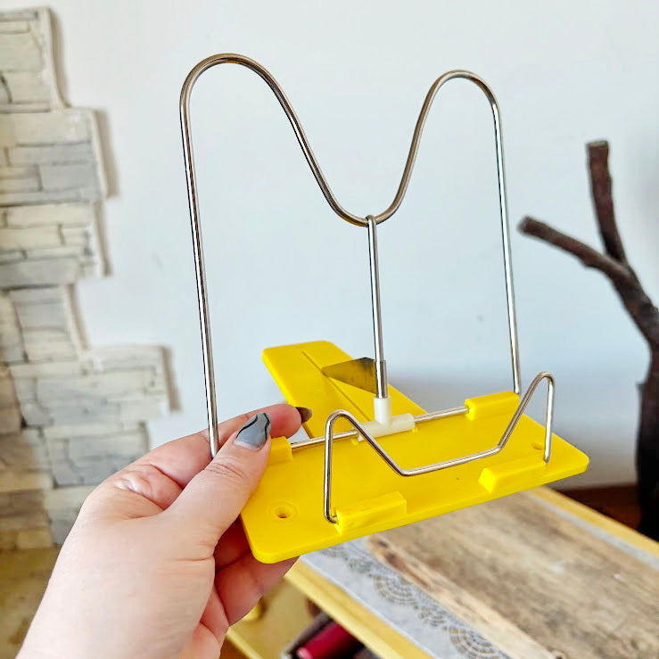 Vintage Yellow Metal Book Stand Retro Kitchen Cookbook Holder Soviet Era Desk Book Holder Minimalist Reading Stand