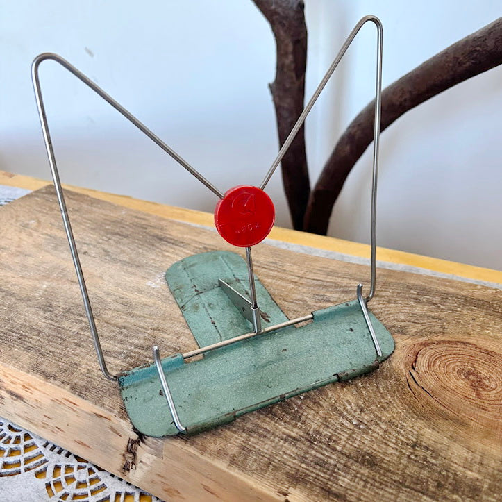 Vintage Metal Book Stand Adjustable Reading Holder, Retro Cookbook Display Stand, Mid Century Desk Book Rest - 7 inches