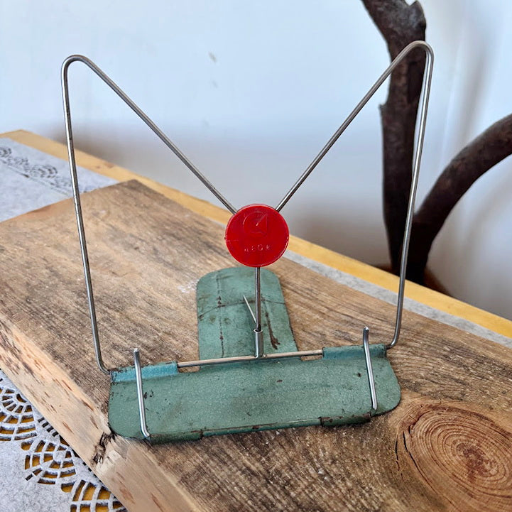 Vintage Metal Book Stand Adjustable Reading Holder, Retro Cookbook Display Stand, Mid Century Desk Book Rest - 7 inches