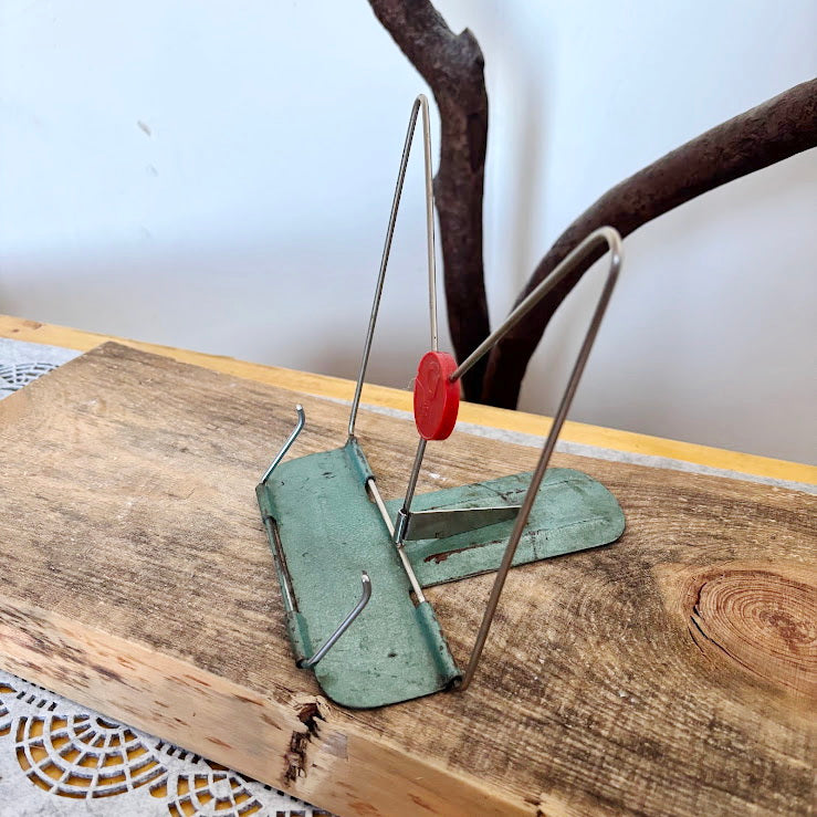 Vintage Metal Book Stand Adjustable Reading Holder, Retro Cookbook Display Stand, Mid Century Desk Book Rest - 7 inches