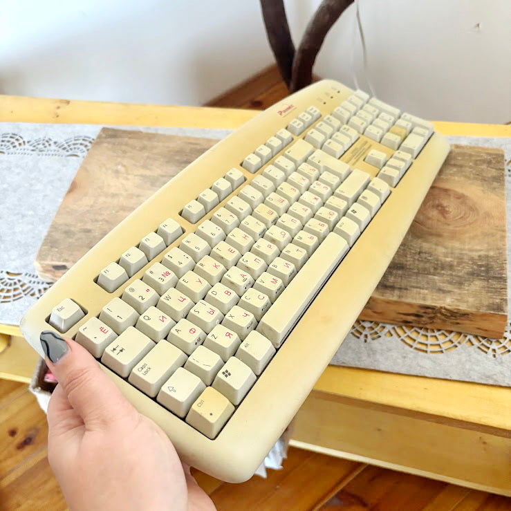 Logitech Deluxe Keyboard Y-SU61 Vintage PS/2 Wired Keyboard Retro PC Accessory Early 2000s Computer Keyboard