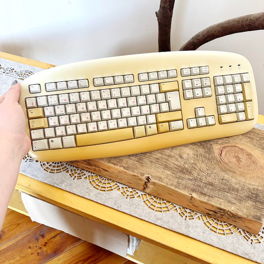 Logitech Deluxe Keyboard Y-SU61 Vintage PS/2 Computer Keyboard Retro Office PC Accessory Early 2000s Full Size Keyboard