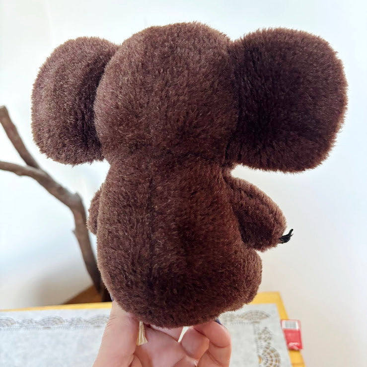 Vintage Cheburashka Plush Toy 1990s Soviet Cartoon Character Stuffed Animal Retro Collectible Doll 7.5 Inches