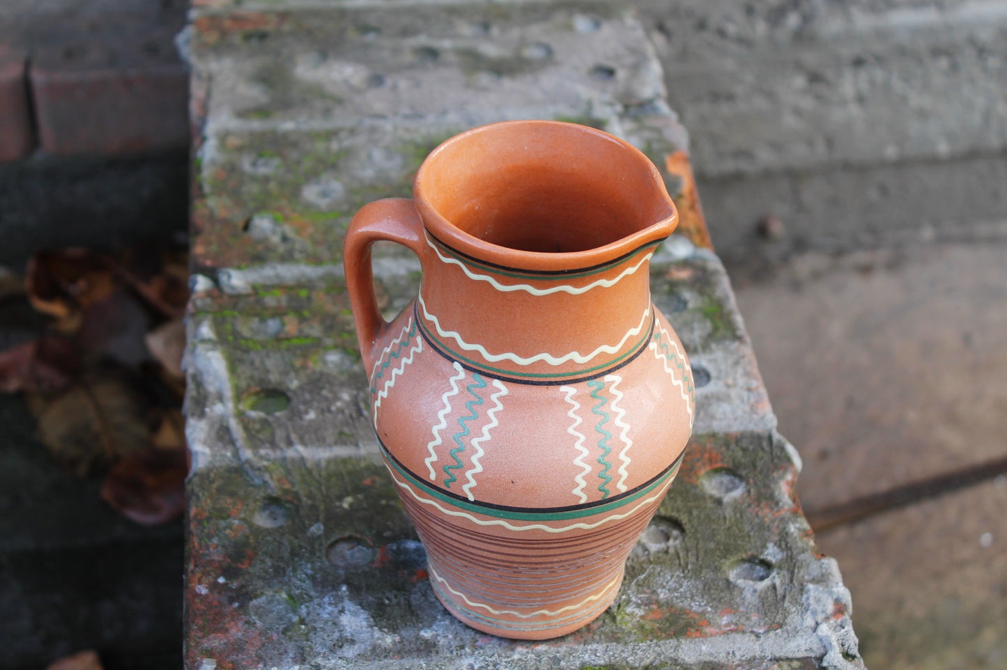 Clay jug - Vintage big Ceramic Pottery Clay Pot - 7 inches- Old Brown Pots Ukrainian traditional jug - handmade pottery jug - 1960s