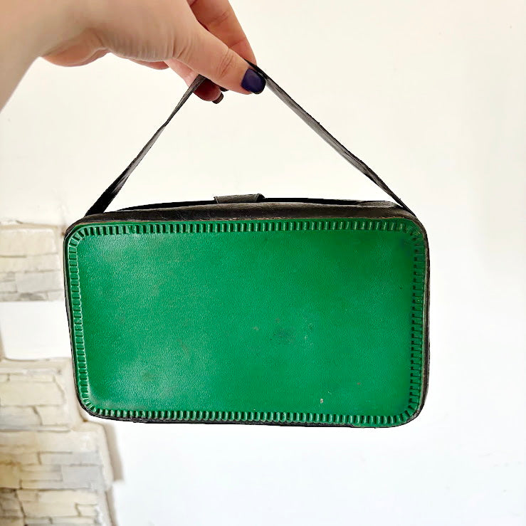 Vintage Car First Aid Kit Soviet Era Green Black Case Retro Emergency Medical Box USSR Auto Collectible Storage