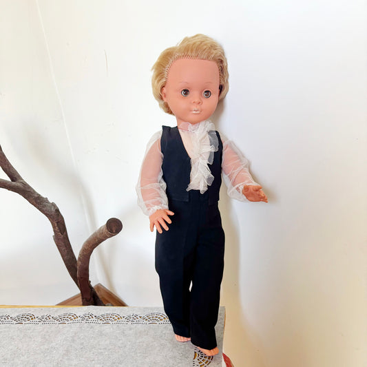 Vintage Large Doll 23.6 inch / 60 cm Soviet Era Collectible Retro Toy Blonde Hair Display Doll Classic Decorative Figure