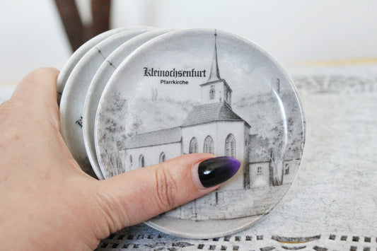 Vintage Germany saucers - set of 4 - Altenkunstadt Germany Porcelain Plates - Trinket Dishes