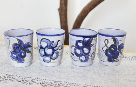 Set of 4 Vintage Germany porcelain glasses - 3 inches, glasswares, home decor - Germany vintage - Holiday decor