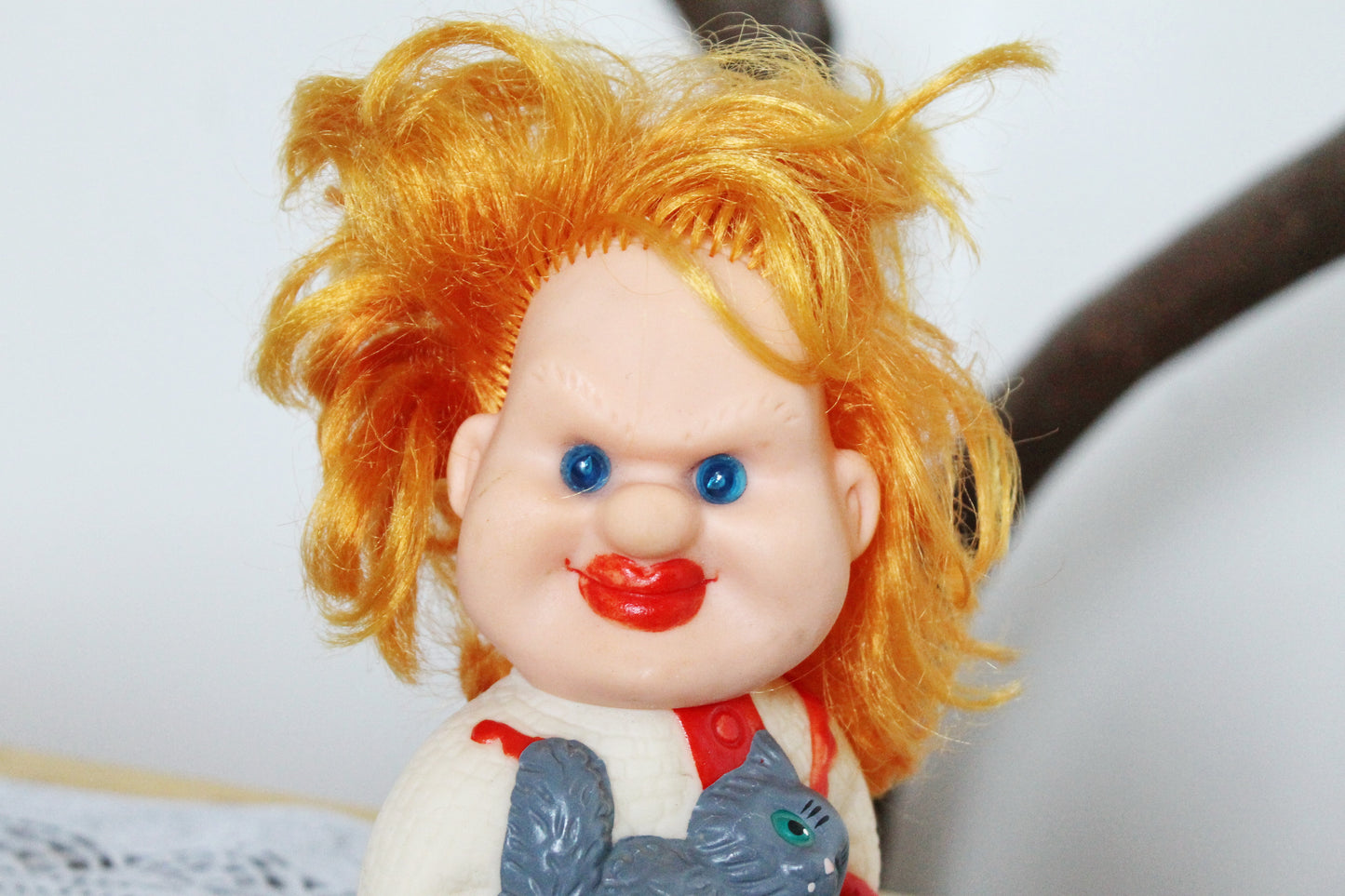 Soviet Rubber Toy 6.3 inches - A Clown with a cat - Vintage USSR Toy - Soviet character from the circus - 1980s