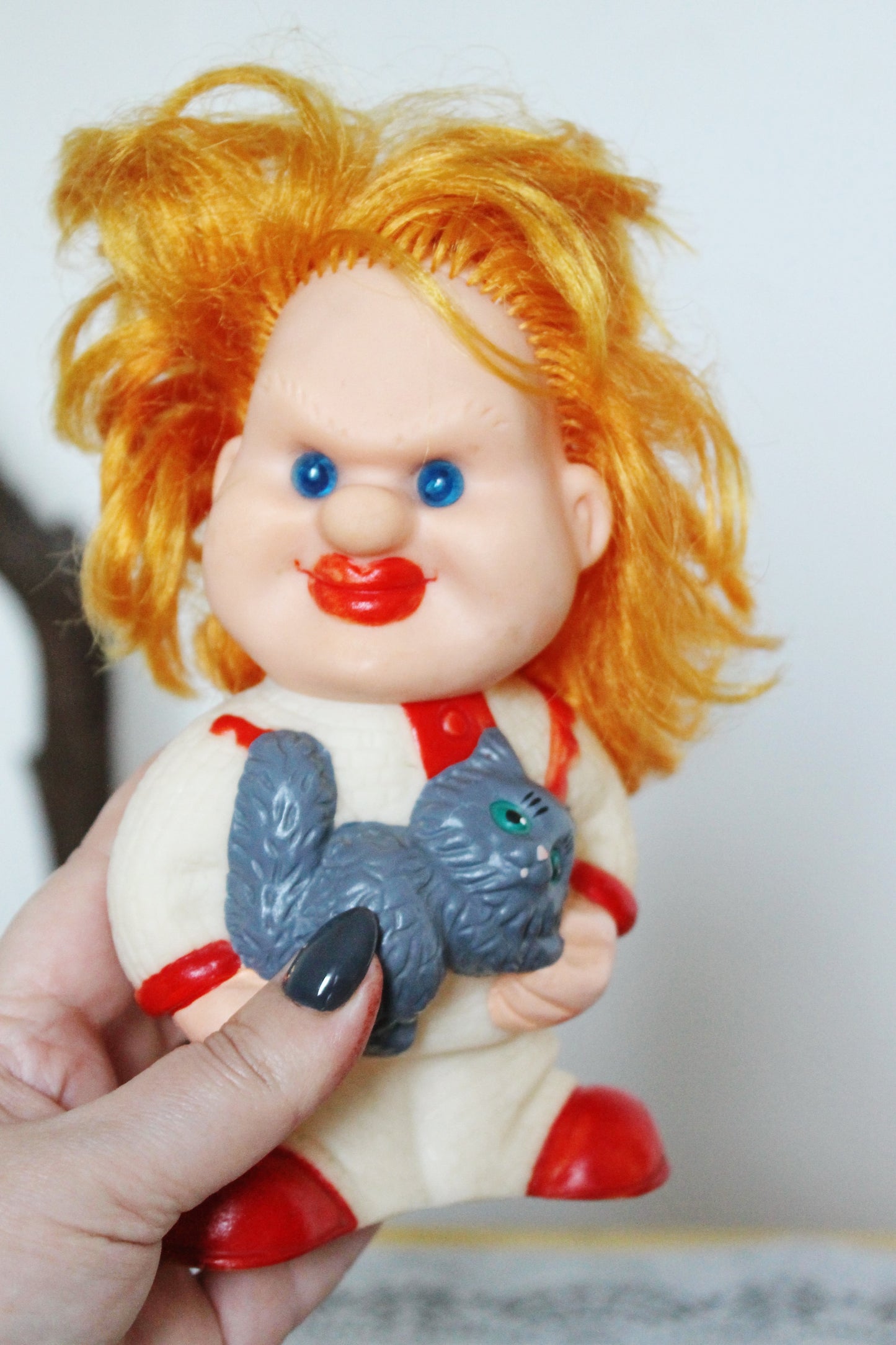 Soviet Rubber Toy 6.3 inches - A Clown with a cat - Vintage USSR Toy - Soviet character from the circus - 1980s