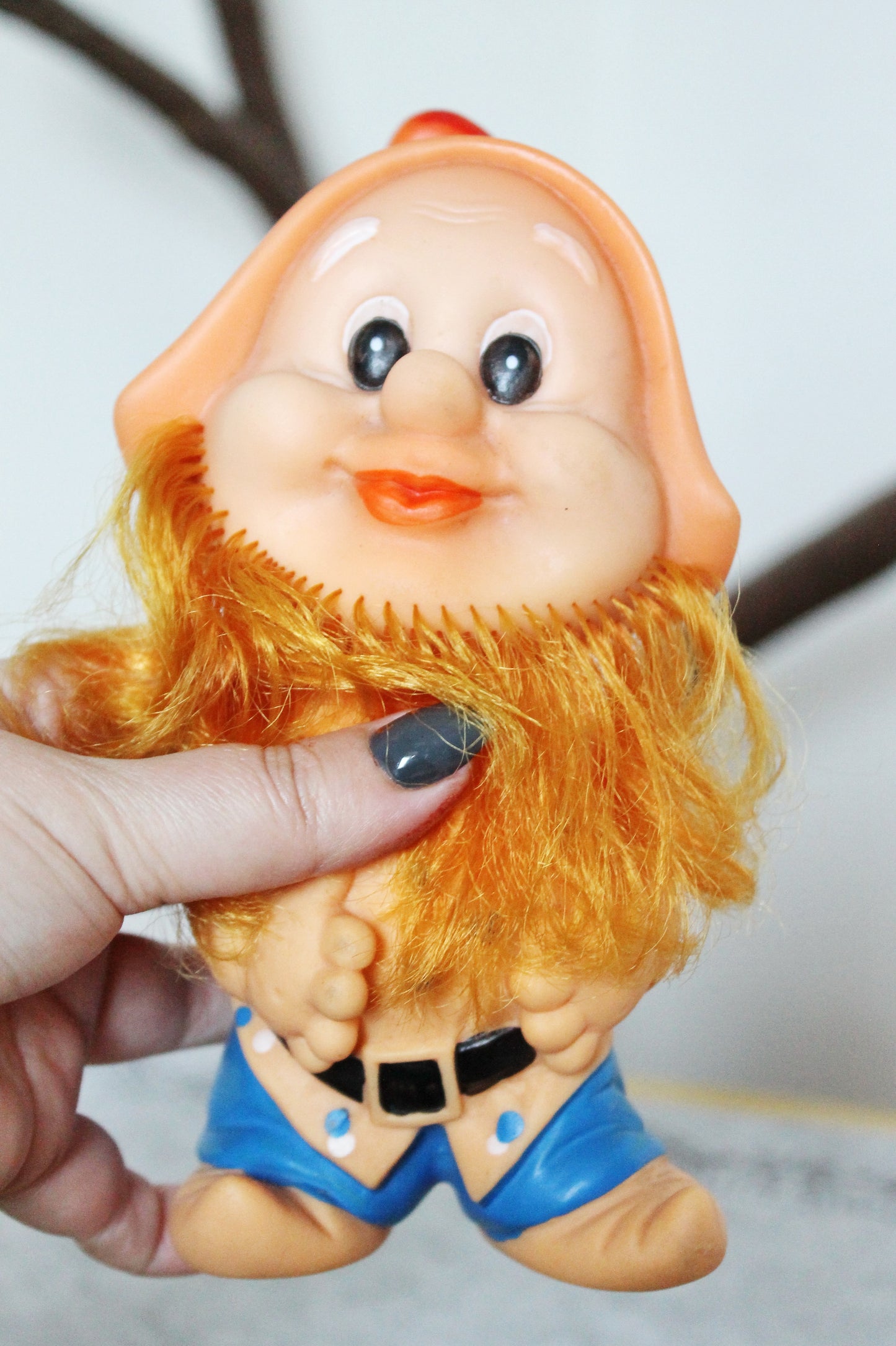 Soviet Rubber Toy 7.9 inches - A Gnome - A Dwarf - Vintage USSR Toy - 1980s