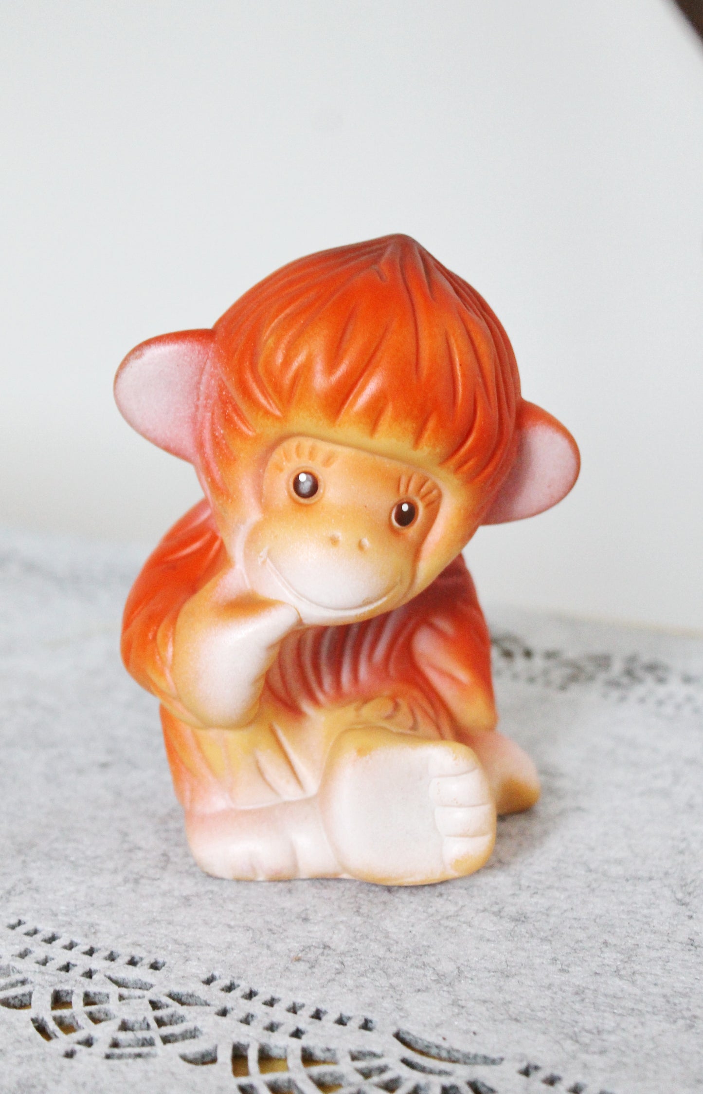 Soviet Rubber Toy 5.1 inches - Monkey rubber soft toy - Old children's toys monkey- Vintage USSR Toy - 1980s