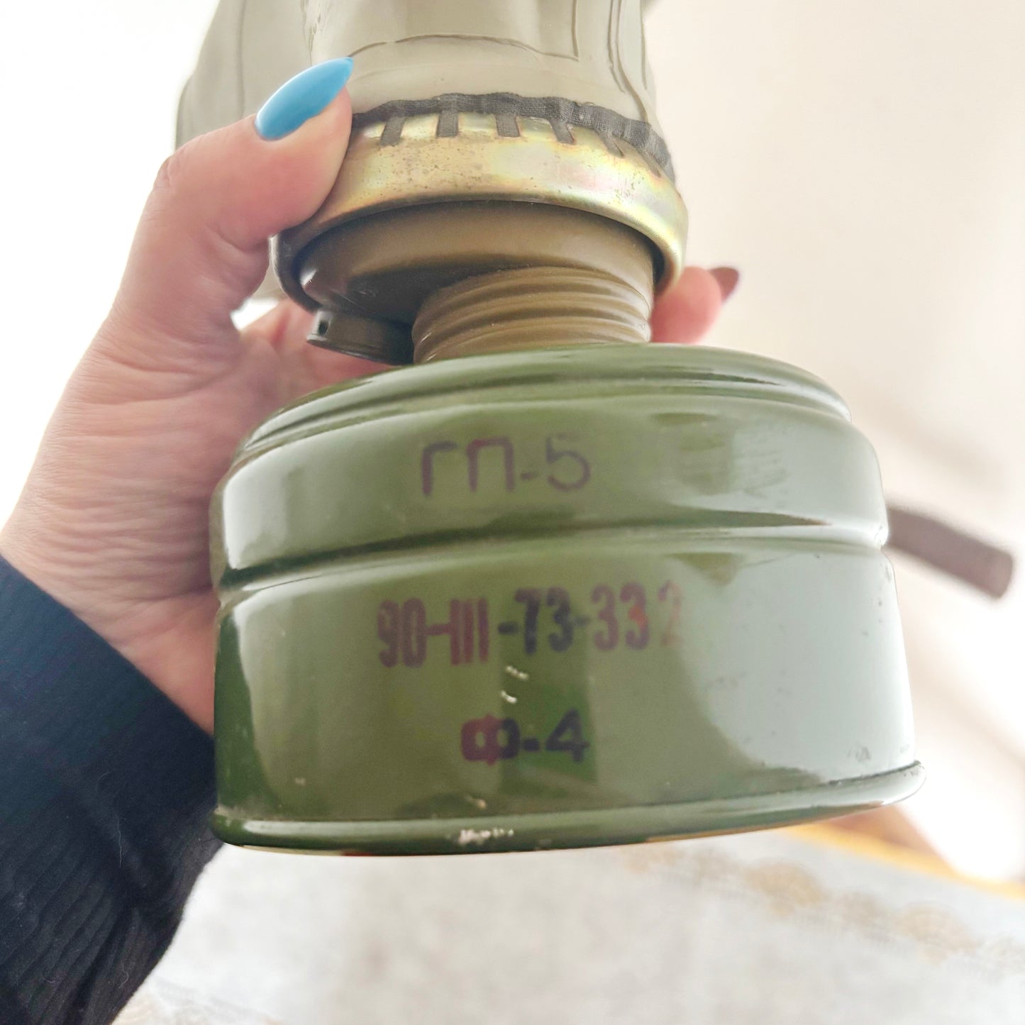 Vintage GP-5 Gas Mask With Bag Soviet Civil Defense Respirator Collectible Military Prop Display Piece