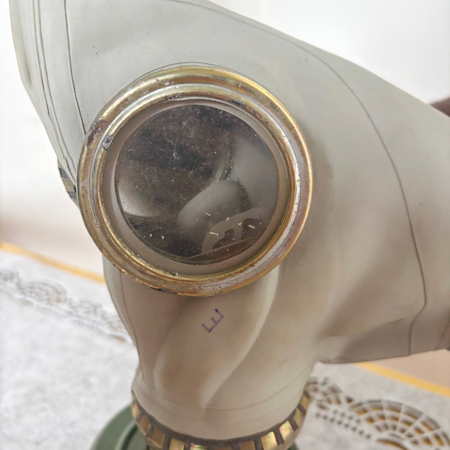 Vintage GP-5 Gas Mask With Bag Soviet Civil Defense Respirator Collectible Military Prop Display Piece