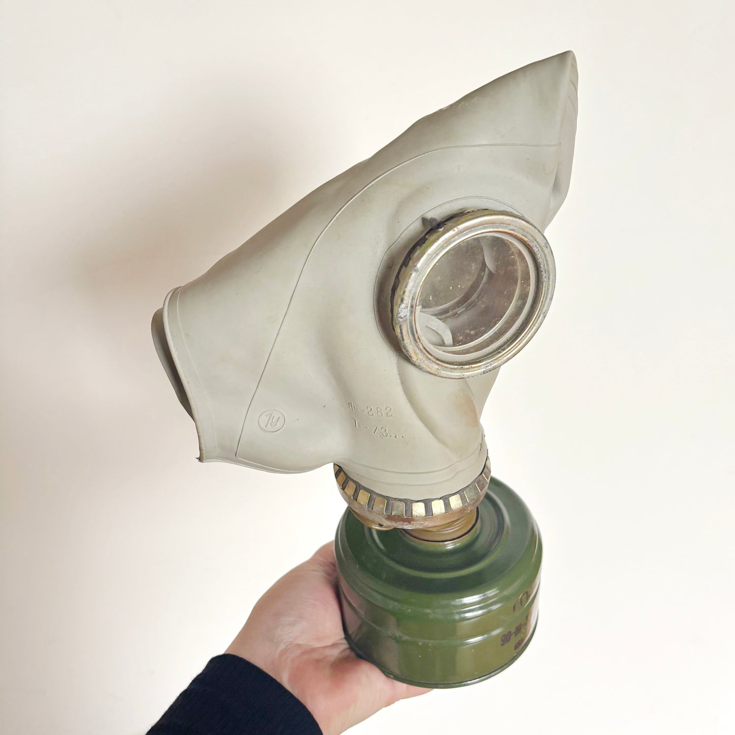 Vintage GP-5 Gas Mask With Bag Soviet Civil Defense Respirator Collectible Military Prop Display Piece