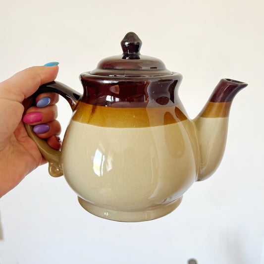 Vintage Style Ceramic Teapot Brown Glazed Clay Tea Pot Small Rustic Kitchen Decor Farmhouse Teaware 0.5L