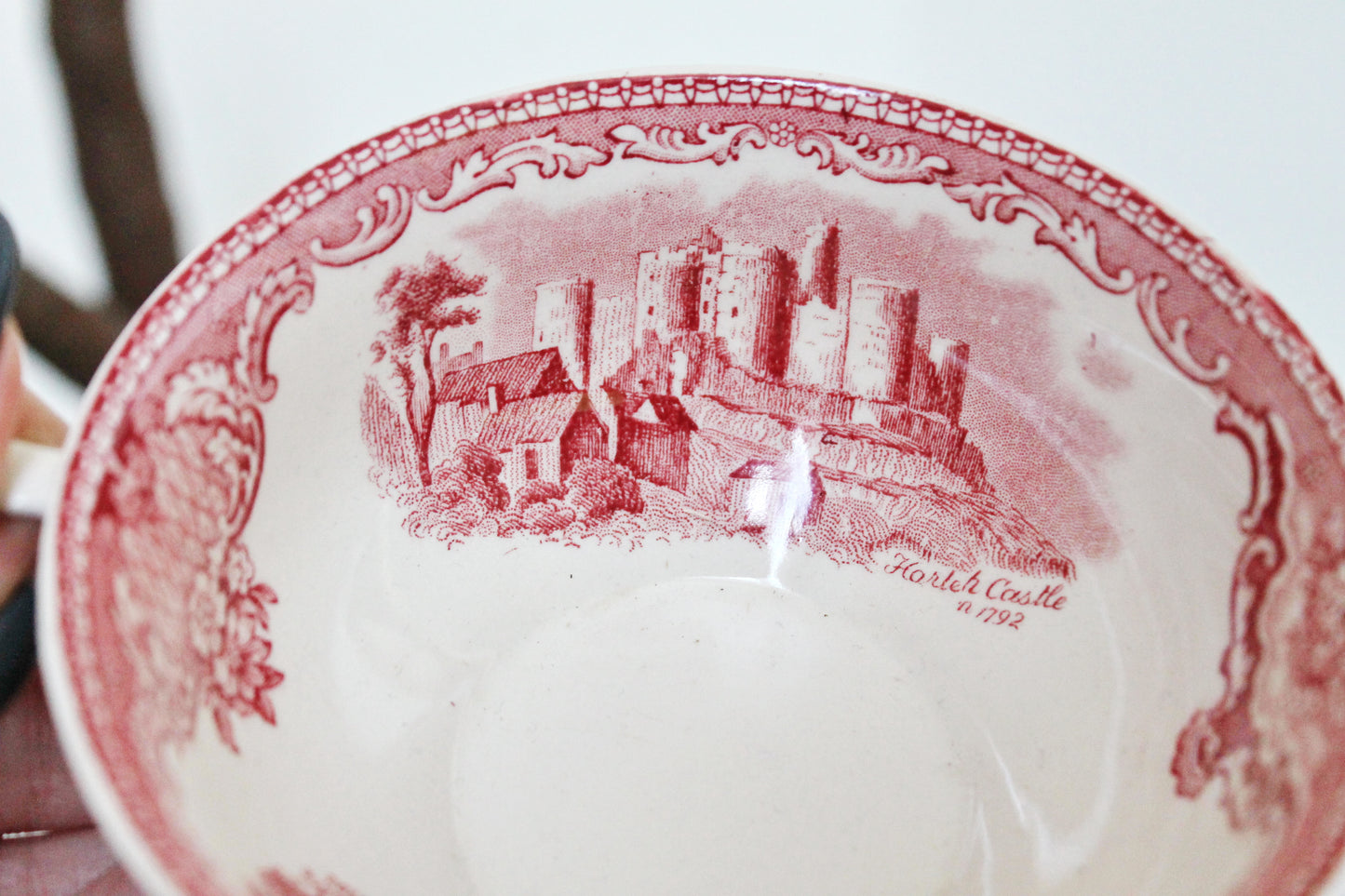 Vintage Tea Set Johnson Bros England PINK Old Britain Castles - made in England