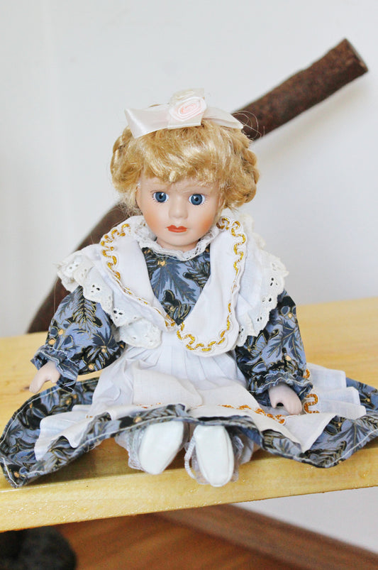 Vintage porcelain doll - 12.6 inches- collectible doll - porcelain Germany doll - 1980s