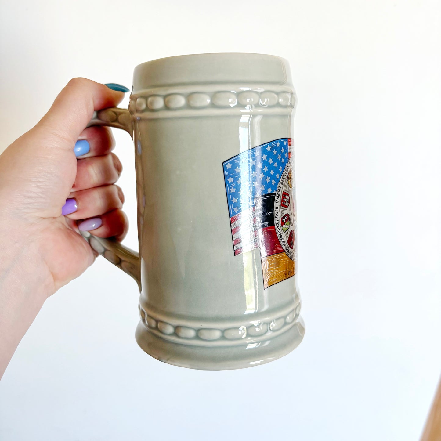Vintage 1983 German Beer Stein Albertshofen IVV Wandertag Mug, West Germany Commemorative Ceramic Bierkrug Souvenir
