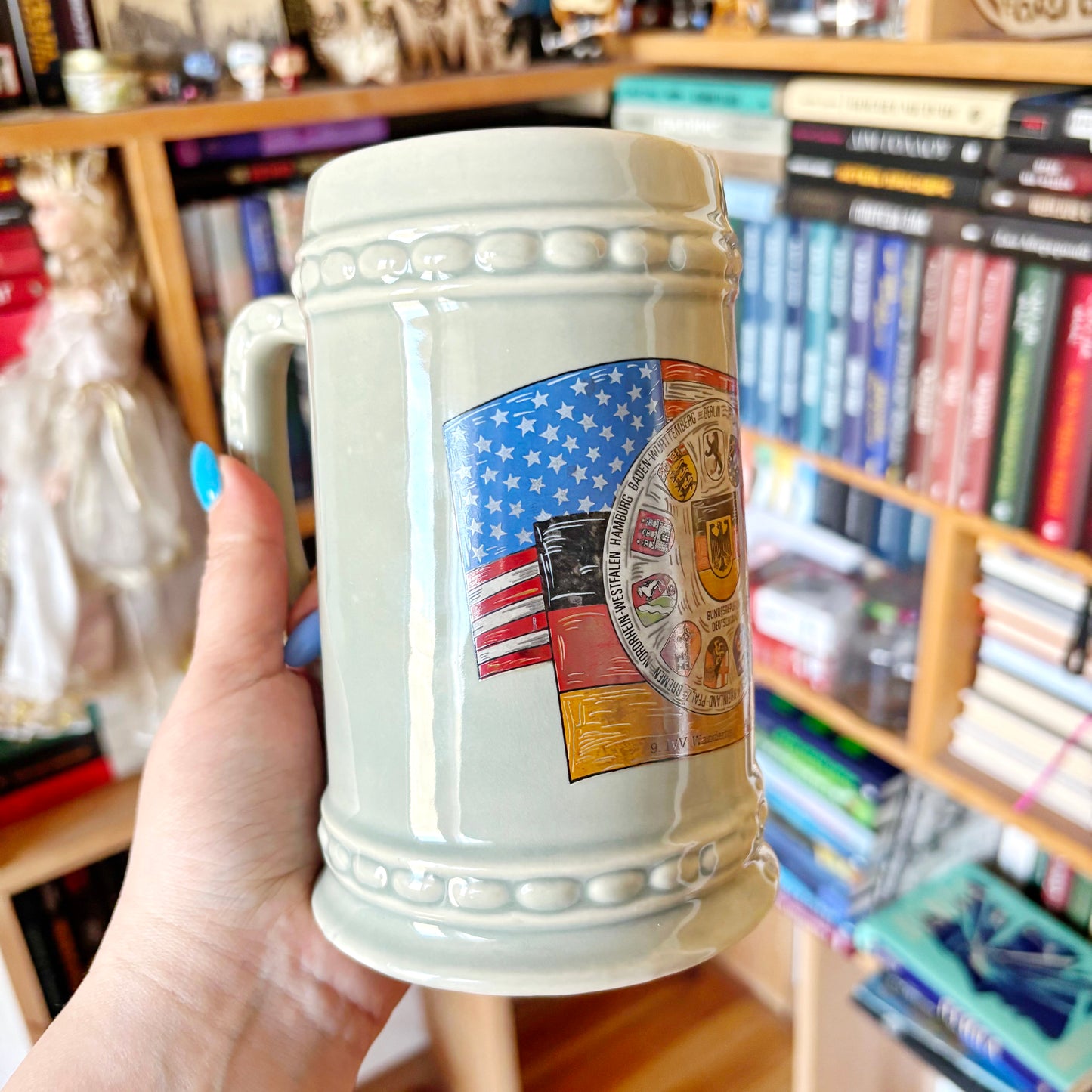Vintage 1983 German Beer Stein Albertshofen IVV Wandertag Mug, West Germany Commemorative Ceramic Bierkrug Souvenir