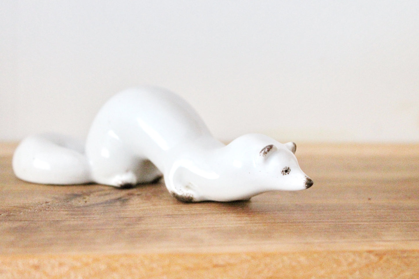 Set of two Weasels soviet porcelain figurine 5.5 inches. Polonsky factory of art ceramics USSR - USSR decor