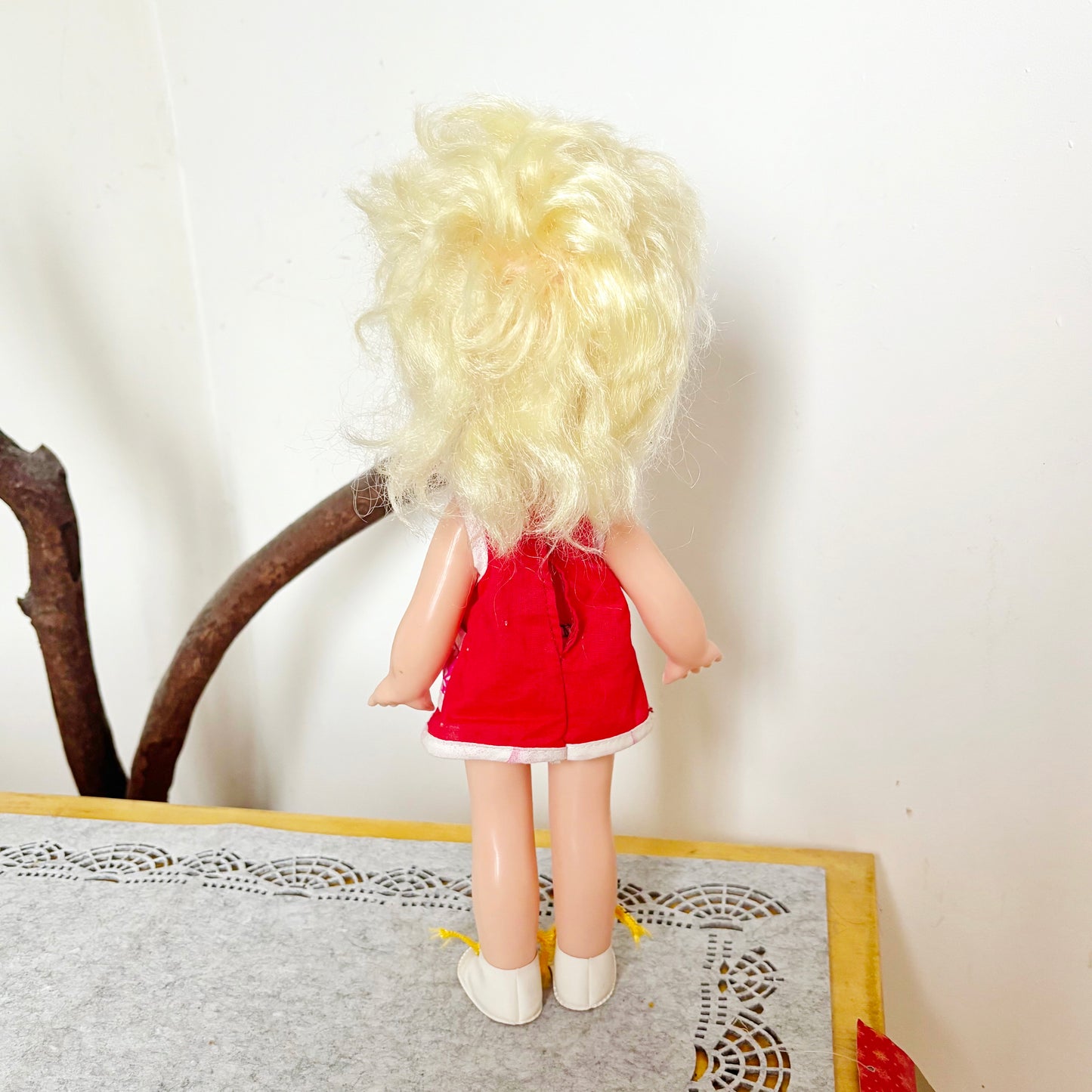 Vintage Soviet Era Doll 1980s, Ukrainian Plastic Toy Doll, Retro Blonde Girl Doll, USSR Childhood Collectible, 14.5 Inch