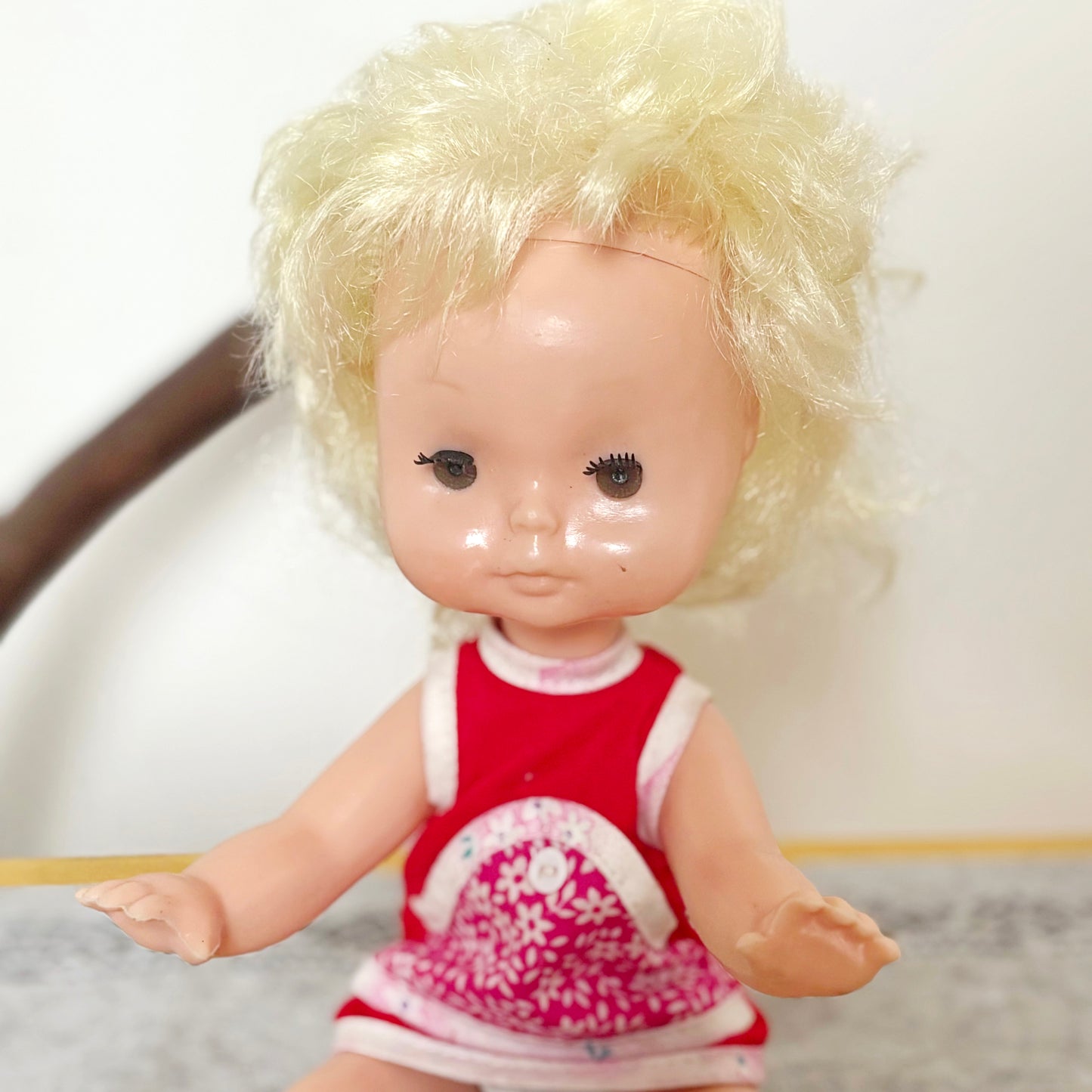 Vintage Soviet Era Doll 1980s, Ukrainian Plastic Toy Doll, Retro Blonde Girl Doll, USSR Childhood Collectible, 14.5 Inch