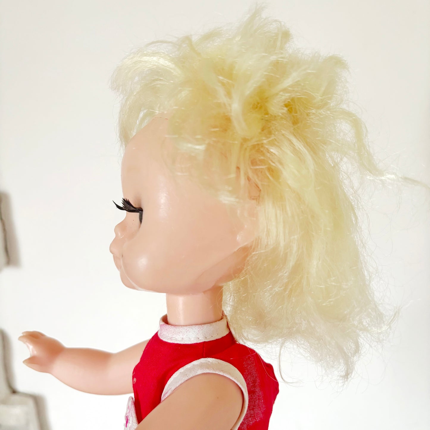 Vintage Soviet Era Doll 1980s, Ukrainian Plastic Toy Doll, Retro Blonde Girl Doll, USSR Childhood Collectible, 14.5 Inch