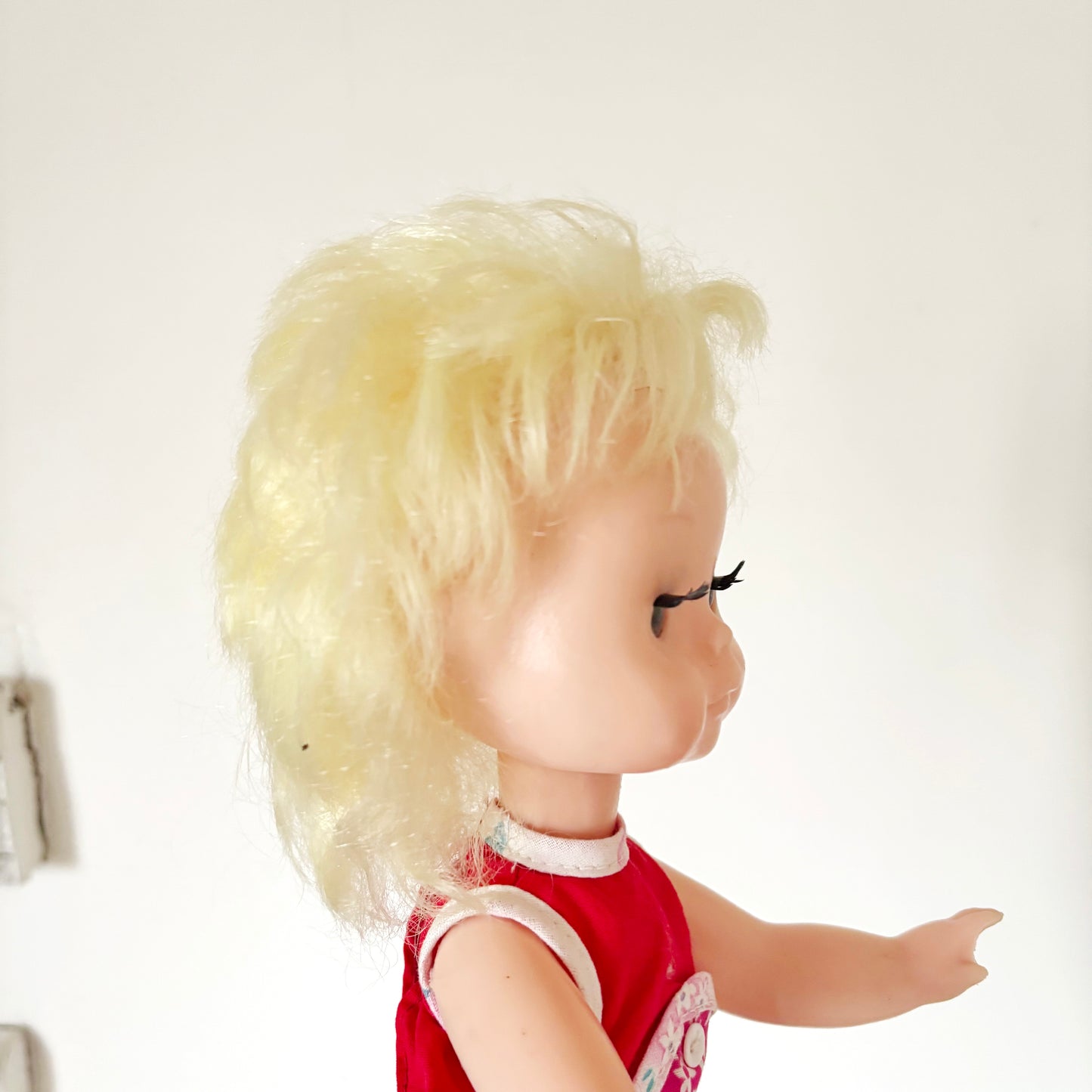 Vintage Soviet Era Doll 1980s, Ukrainian Plastic Toy Doll, Retro Blonde Girl Doll, USSR Childhood Collectible, 14.5 Inch