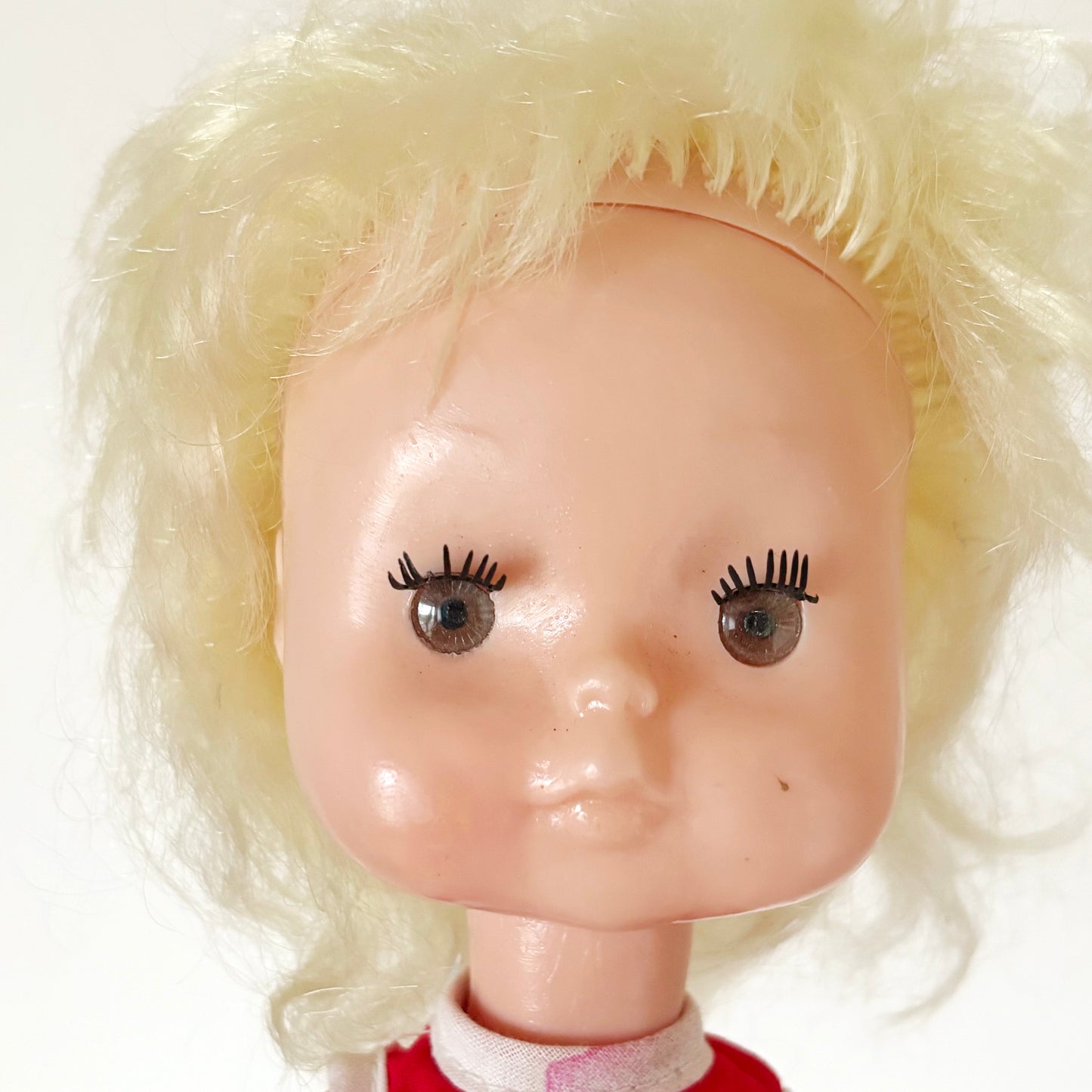 Vintage Soviet Era Doll 1980s, Ukrainian Plastic Toy Doll, Retro Blonde Girl Doll, USSR Childhood Collectible, 14.5 Inch