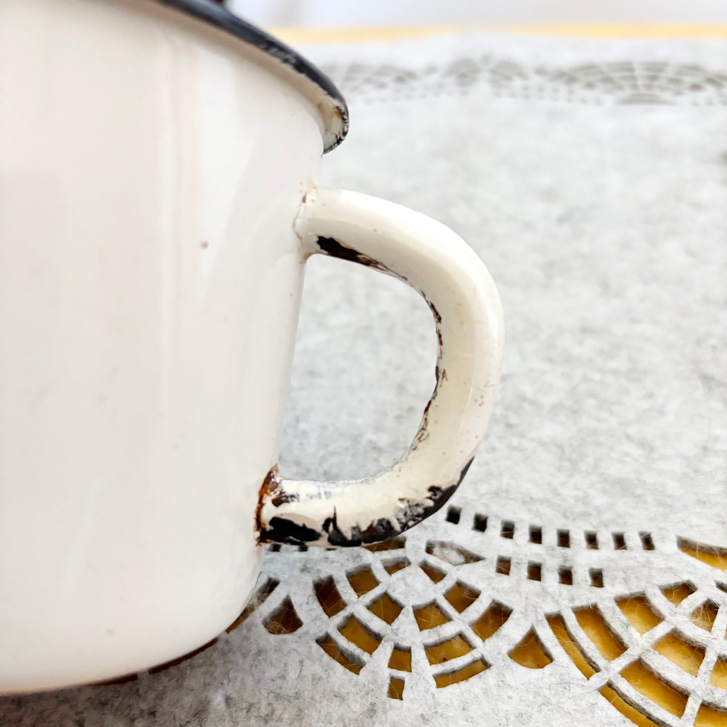 Vintage Enamel Mug Soviet Era Floral Cup 0.4L Ukrainian Kitchenware Rustic Farmhouse Camping Coffee Mug