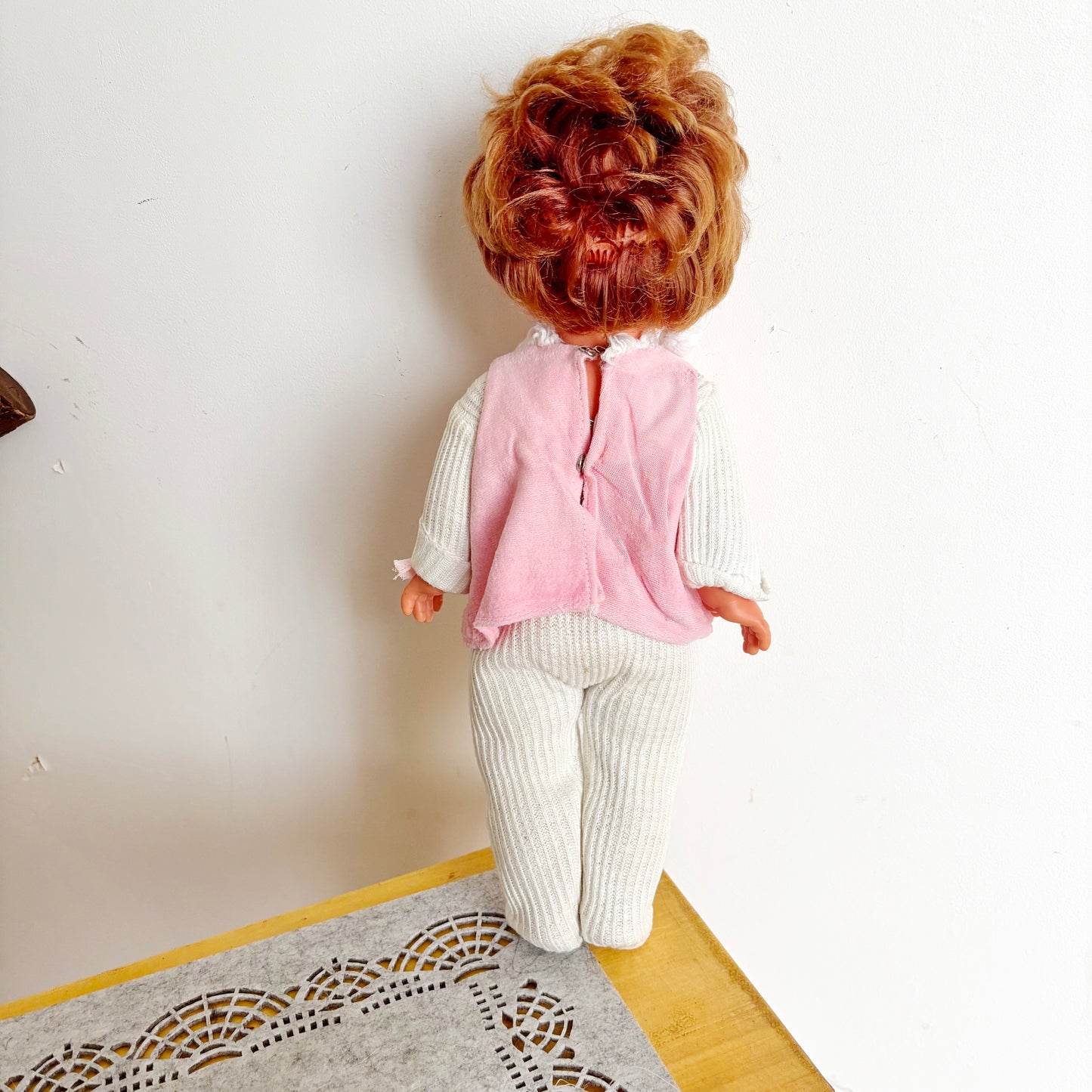 Vintage Ukrainian Larisa Doll 1970s Sleeping Eyes Red Hair Vinyl Toy Retro Soviet Era Collectible 38 cm - 15 inches