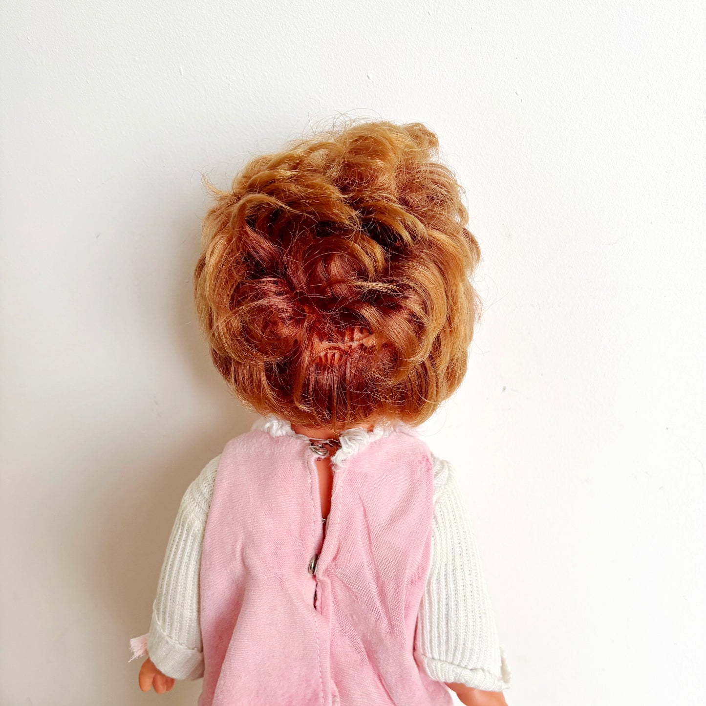 Vintage Ukrainian Larisa Doll 1970s Sleeping Eyes Red Hair Vinyl Toy Retro Soviet Era Collectible 38 cm - 15 inches