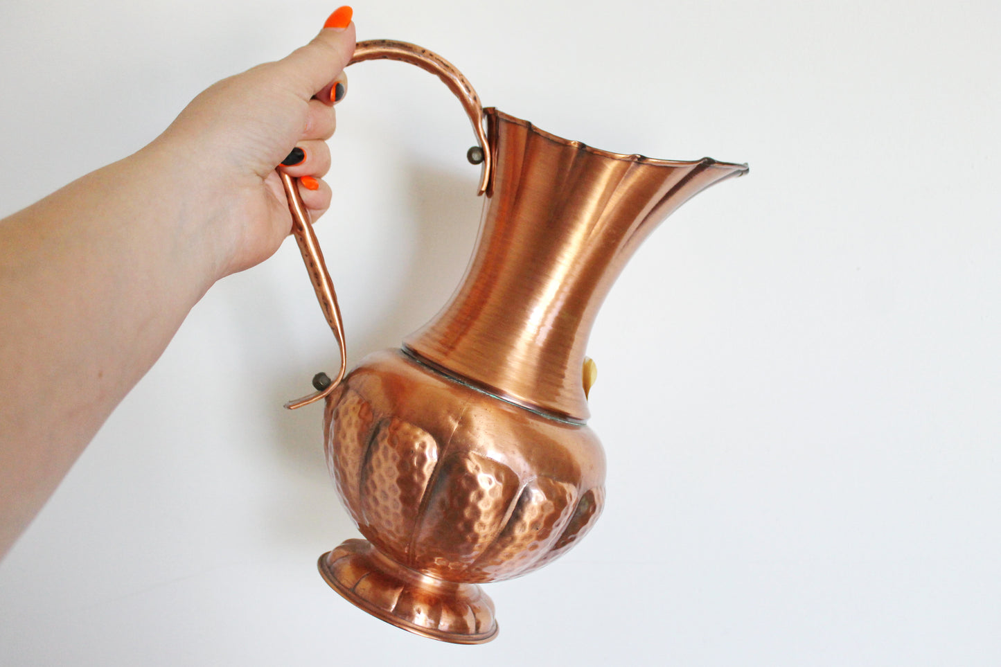 Copper pitcher, copper jug - Vintage big copper pitcher - 10.2 inches- Germany vintage - 1970s