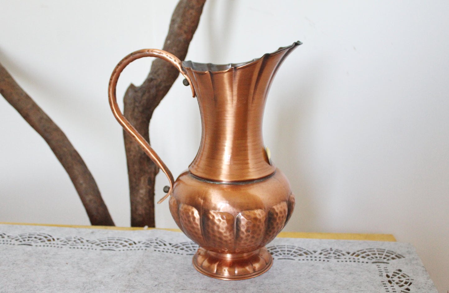 Copper pitcher, copper jug - Vintage big copper pitcher - 10.2 inches- Germany vintage - 1970s