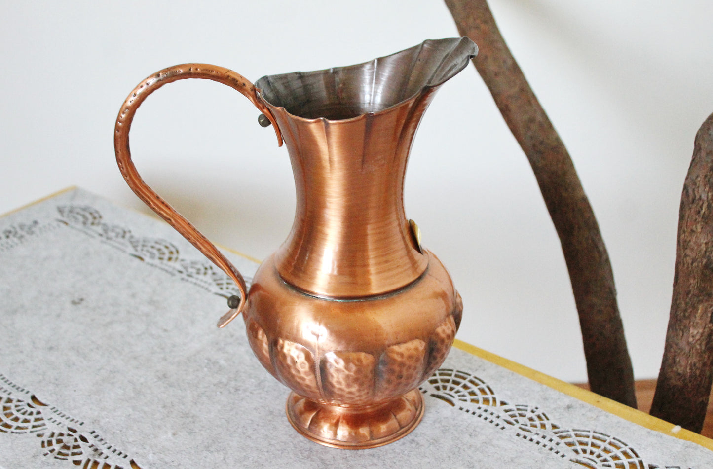 Copper pitcher, copper jug - Vintage big copper pitcher - 10.2 inches- Germany vintage - 1970s