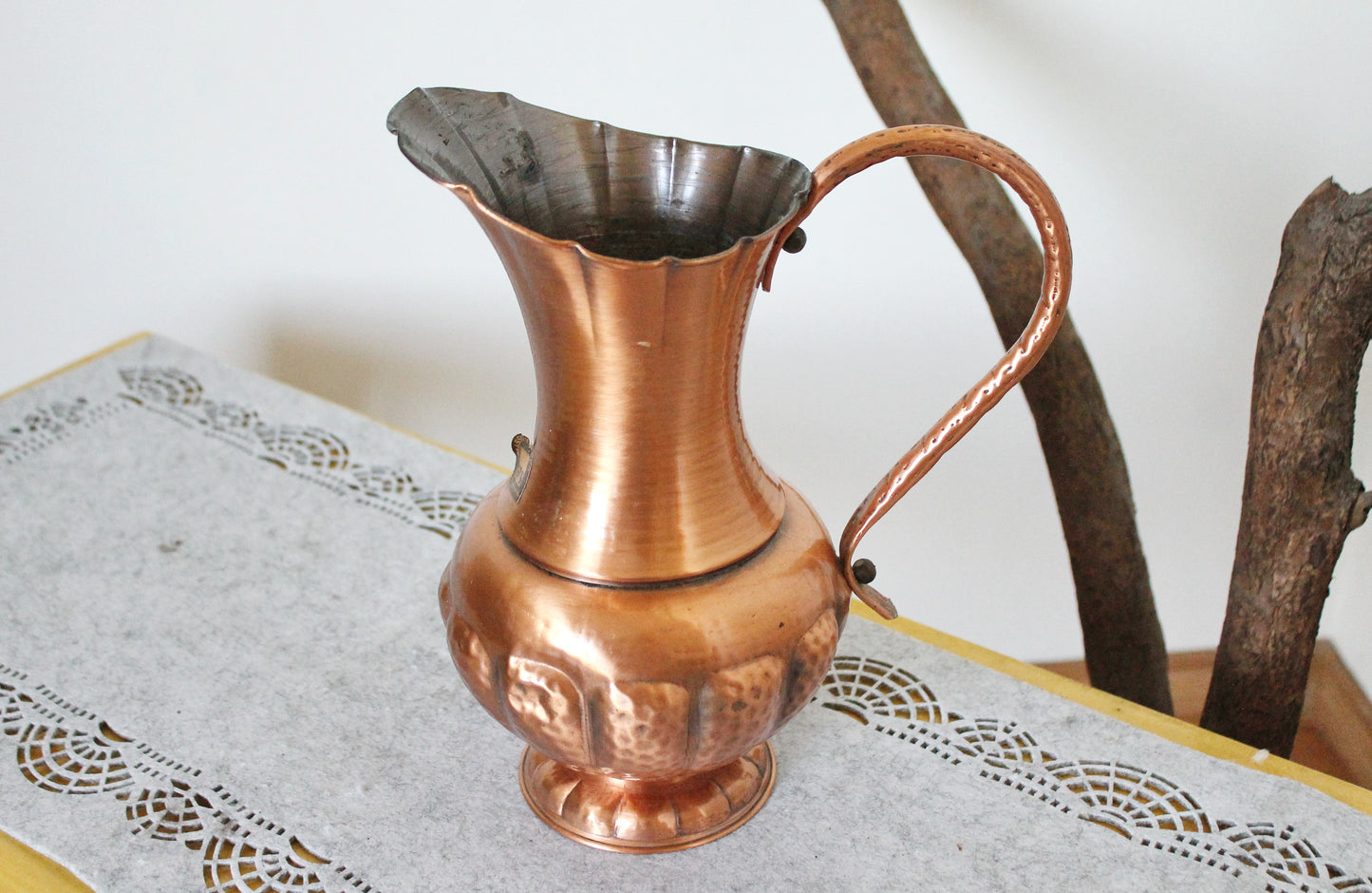 Copper pitcher, copper jug - Vintage big copper pitcher - 10.2 inches- Germany vintage - 1970s