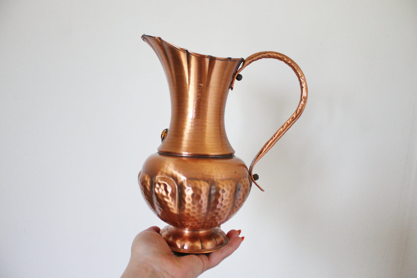 Copper pitcher, copper jug - Vintage big copper pitcher - 10.2 inches- Germany vintage - 1970s