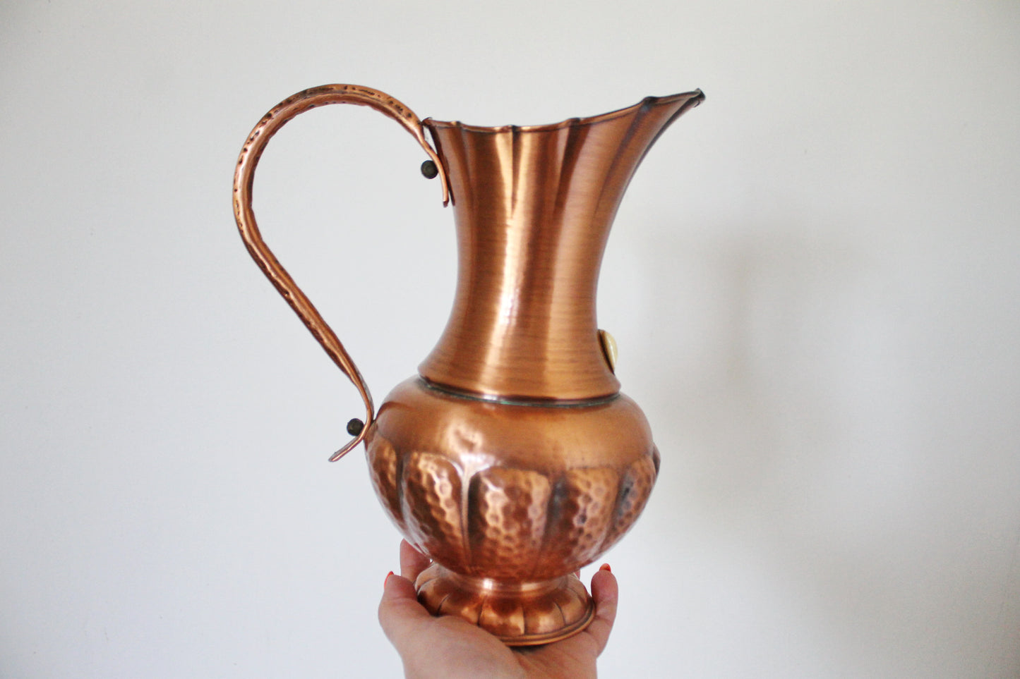 Copper pitcher, copper jug - Vintage big copper pitcher - 10.2 inches- Germany vintage - 1970s