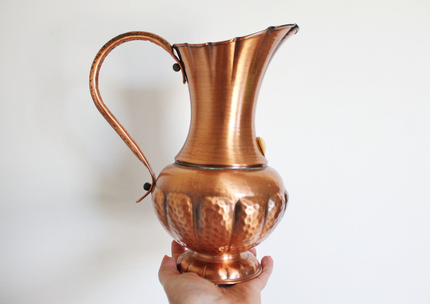 Copper pitcher, copper jug - Vintage big copper pitcher - 10.2 inches- Germany vintage - 1970s