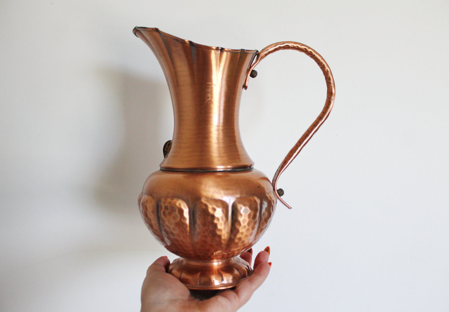 Copper pitcher, copper jug - Vintage big copper pitcher - 10.2 inches- Germany vintage - 1970s